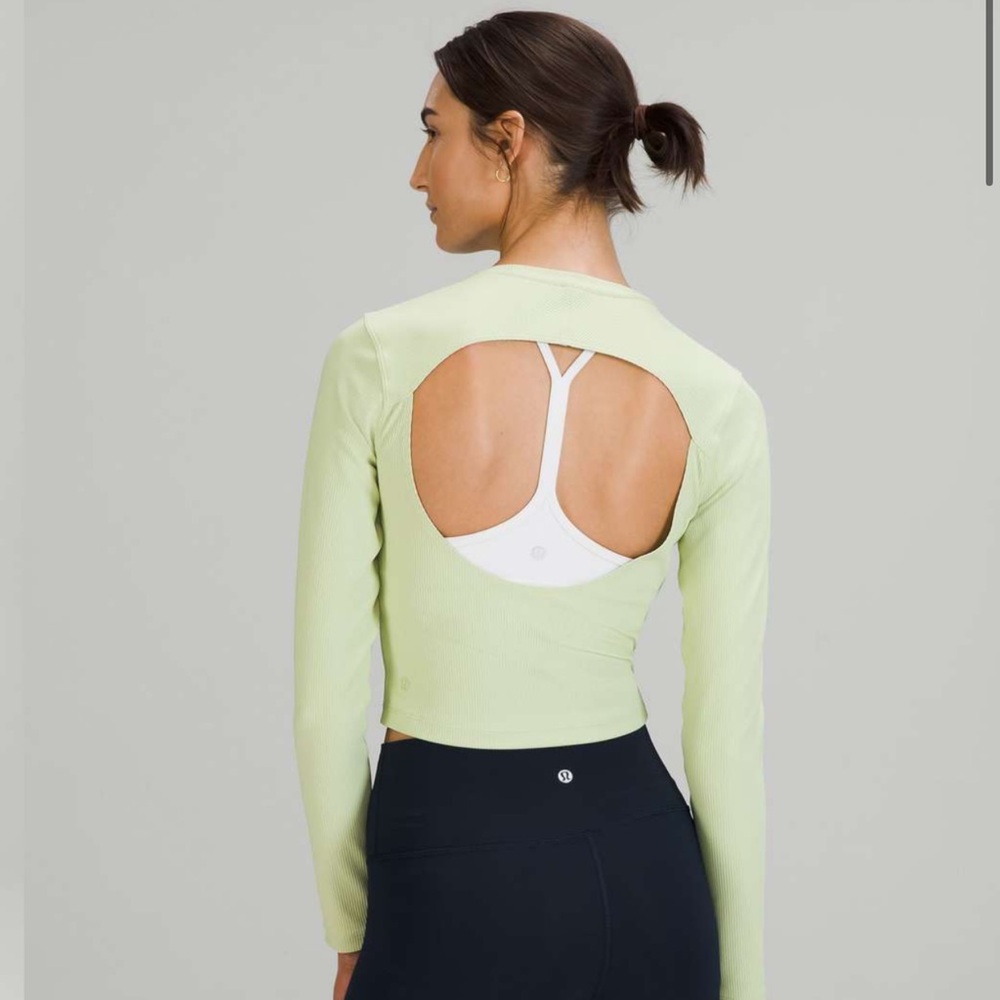 Lululemon Ribbed Open-Back Yoga Long Sleeve Shirt